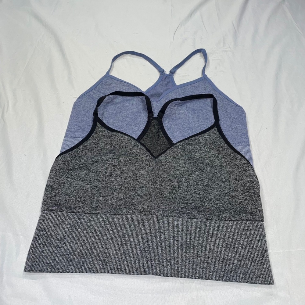 Pink Active Victoria's Secret Seamless Sports Bra Lot 2 Gray Blue L-DD Bra